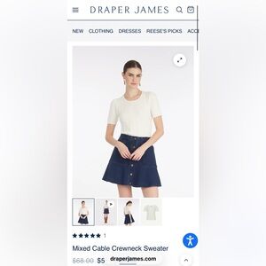 Draper James Ivory Cable Knit Sweater